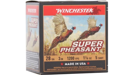 WINCHESTER 28 GA 1-1/8" #5 SUPER PHEASANT HV HB 1-1/8 OZ  25 RD/BX 10 BX/CS