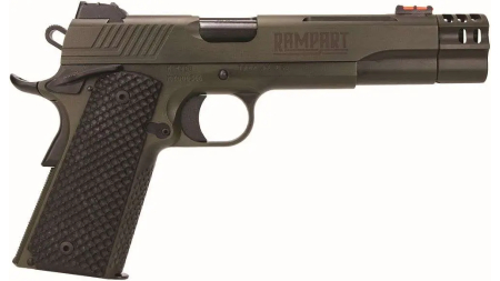 KIMBER RAMPART 1911 38SUPER 5" W/ COMP OD GREEN BLK G10 GRIPS 1-8RD MAG
