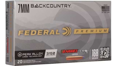 FEDERAL 7MM BACKCOUNTRY 168GR BARNES LRX COPPER 20RD/BX 10BX/CS