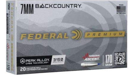FEDERAL 7MM BACKCOUNTRY 170GR TERMINAL ASCENT 20RD/BX 10BX/CS