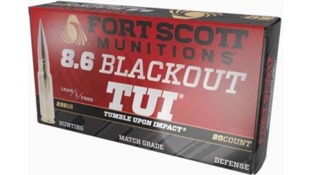 FORT SCOTT 8.6 BLACK OUT 235GR SUPER SONIC SOLID COPPER TUI 20RD BOX 10 BOXES PER CASE