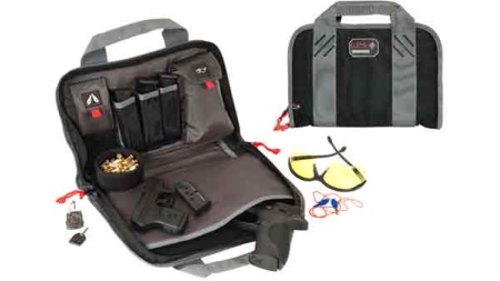 GPS DOUBLE PISTOL CASE - BLACK/GREY NYLON