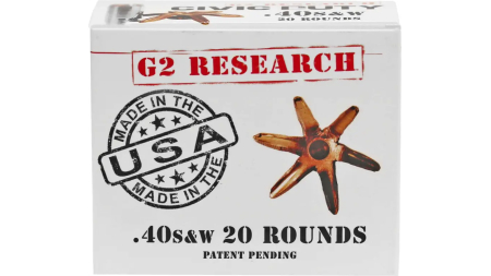 G2R CIVIC DUTY 40S&W 20RD BOX 25 BOXES PER CASE