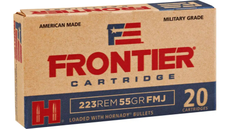 HORNADY FRONTIER 223 REM 55GR FMJBT 20RD BX 500RD CS