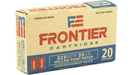 HORNADY FRONTIER 223REM 55GR HP MATCH 20RD BX 500RD CASE