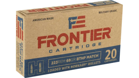 HORNADY FRONTIER 223REM 68GR BTHP 20RD BX 500RD CASE