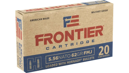 HORNADY FRONTIER 5.56NATO 62GR FMJ 20RD BX 500RD CASE