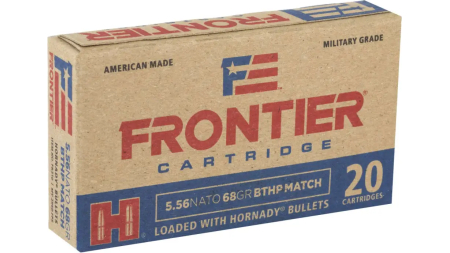 HORNADY FRONTIER 5.56 68GR BTHP MATCH 20RD BX 500RD CASE