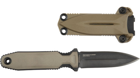 SOG KNIFE PENTAGON FX COVERT - 3.41" DBL EDGE BLADE FDE