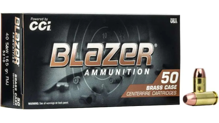 CCI 40 S&W 165 GR FMJ BLAZER BRASS 50 RD/BX 20 BX/CS