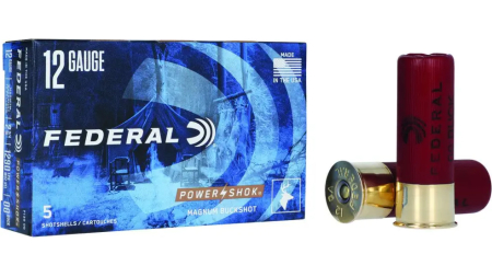 FEDERAL 12GA 2-3/4" MAG. 12 PELLETS-00 BUCK 5 RD/BX 50 BX/CS