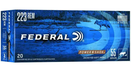 FEDERAL 223 REM 55GR POWER-SHOK SP 20 RD/BX 10 BX/CS