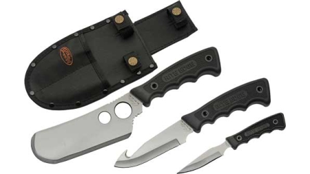 SZCO RITE EDGE 3PC SKINNING - SET W/BLACK RUBBER HNDL/SHEATH