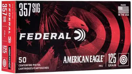 FEDERAL 357 SIG 125GR FMJ 50 RD/BX 20 BX/CS