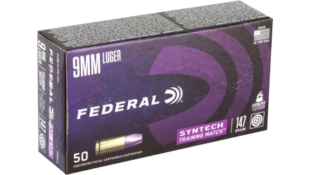 FEDERAL AE 9MM 147G SYNTEC MTCH TSJ 50RD BX 10/CASE