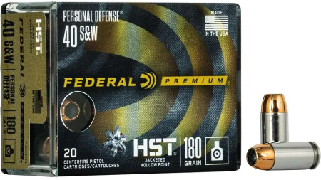 FEDERAL 40 S&W 180GR HST JHP 20 RD/BX 10 BX/CS