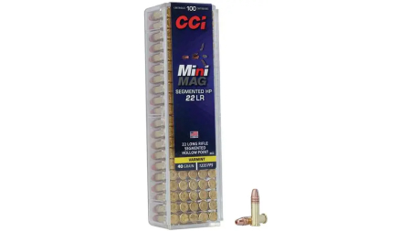 CCI 22 LR MINI MAG 40GR SEGMENTED HP 100 RD/BX 50 BX/CS