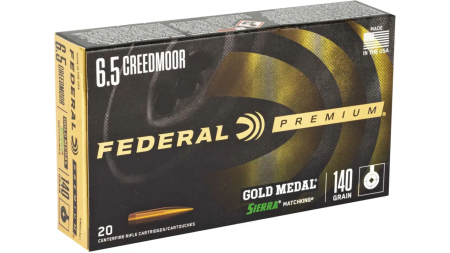 FEDERAL 6.5 CREEDMOOR 140GR GOLD MEDAL SIERRA MATCHKING 20 RD/BX 10 BX/CS