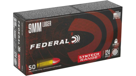 FEDERAL 9MM LUGER 124GR SYNTECH RANGE TSJ 50 RD/BX 10 BX/CS
