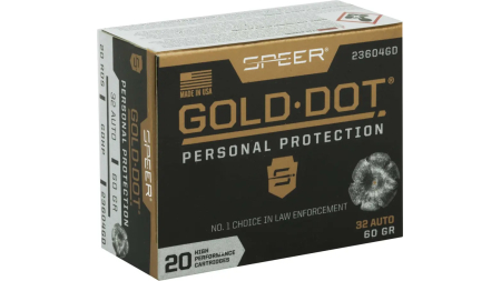 SPEER 32 AUTO 60 GR GDHP AMMO 20 RD/BX 10 BX/CS