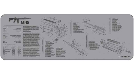 TEKMAT ARMORERS BENCH MAT - 12"X36" AR-15 GREY