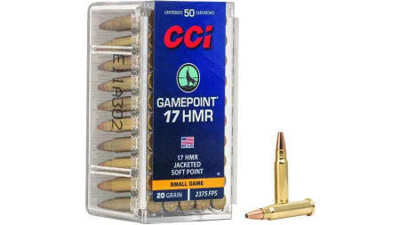 CCI 17 HMR GAMEPOINT  20GR JSP  50 RD/BX 40 BX/CS