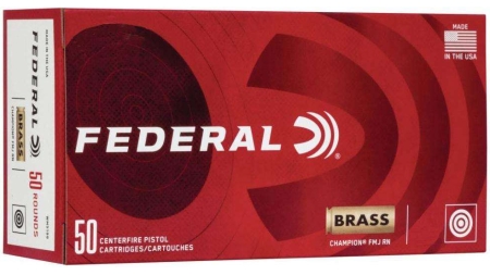 FEDERAL 10MM AUTO 180GR FMJ CHAMPION BRASS 50 RD/BX 20 BX/CS