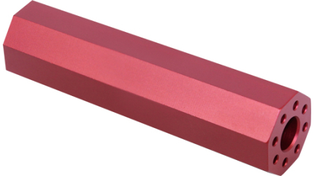 GUNTEC AR15 FAKE SUPPRESSOR - 4.5" 1/2X28 THREADS RED