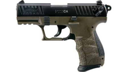 Walther 5120338 P22 Military CA Compliant .22LR 3.42" 10+1 Black/OD Green