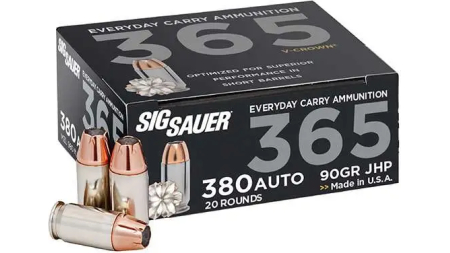 SIG SAUER V-CROWN 365 380ACP 365 JHP 20RD BX 200RD CASE