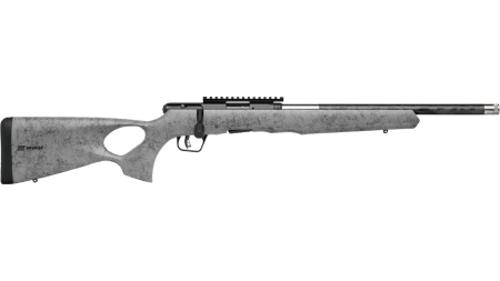 SAVAGE ARMS B17 17HMR BL/GRY 18" CARBON TB