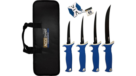 ACCUSHARP 6-PIECE FILLET KNIFE - KIT W/SHARPENER & ZIP CASE