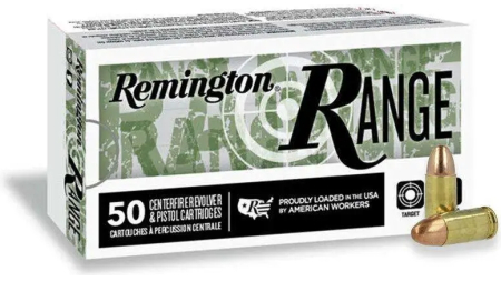 REMINGTON 9MM LUGER 124GR FMJ RANGE HANDGUN 50 RD/BX 20 BX/CS