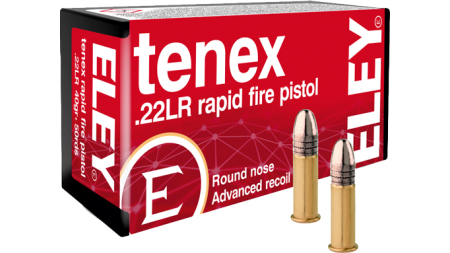 ELEY TENEX RAPID FIRE PISTOL - 22LR 40GR RN 50RD 100BX/CS