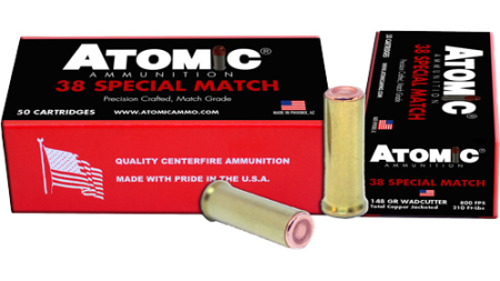 ATOMIC 38 SPECIAL MATCH 148GR - COPPER PLATE HBWC 50RD 10BX/CS