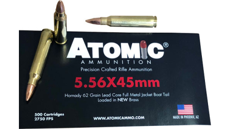 ATOMIC 5.56X45 62GR FMJ - 500RD BULK