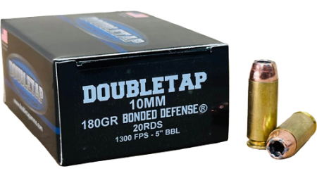 DOUBLETAP 10MM 180GR JHP - BONDED DEFENSE 20RD 50BX/CS
