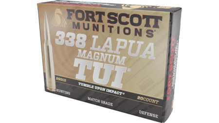 FORT SCOTT 338 LAPUA MAG 250GR - TUI SOLID COPPER 20RD 5BX/CS
