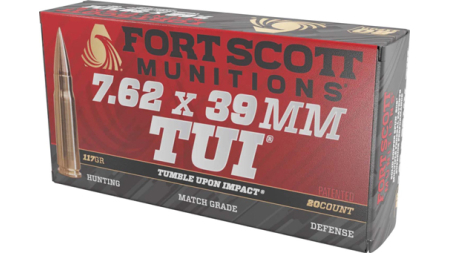 FORT SCOTT 7.62X39 117GR TUI - SOLID COPPER 20RD 10BX/CS
