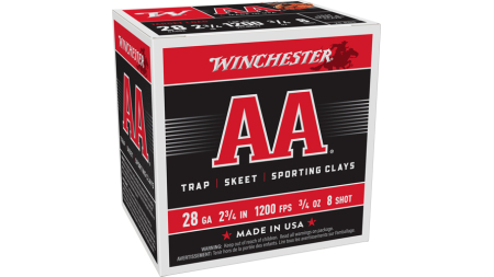 WINCHESTER AA 28GA 2.75" 3/4OZ - #8 1200FPS 250RD CASE LOT