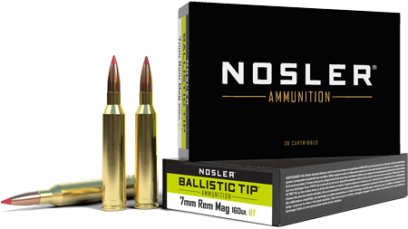 NOSLER BT 7MM REM MAG 160GR - BALLISTIC TIP 20RD 10BX/CS
