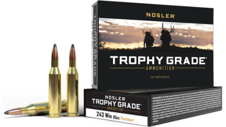 NOSLER TROPHY GRADE 243 WIN - 85GR PARTITION TIP 20RD 10BX/