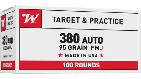 WINCHESTER USA 380 ACP 95GR - FMJ-RN 100RD VALUE PACK 5BX/CS