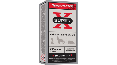 WINCHESTER SUPER-X 22 HORNET - 45GR JSP 50RD 10BX/CS