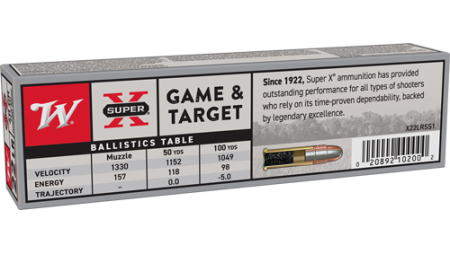WINCHESTER SUPER-X 22LR 40GR - LEAD-RN 1300FPS 100RD 20BX/CS
