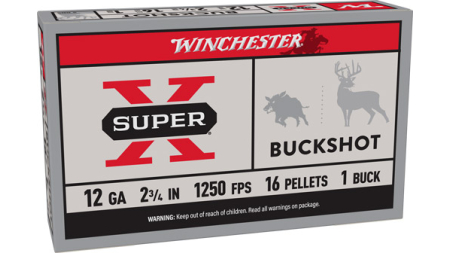 WINCHESTER SUPER-X 12GA 2.75" - #1 BUCK 16 PELLETS 5RD 50BX/CS