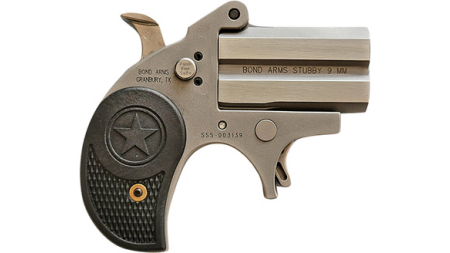 Bond Arms BASTB-9MM Stubby 9mm 2.2" 2 Rounds Matte Stainless/Black Plastic Grips