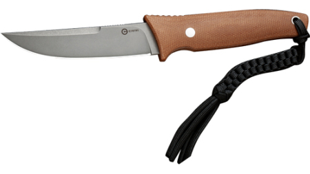CIVIVI KNIFE TAMASHII 4.07" - BROWN CANVAS/GRAY POLISHED D2