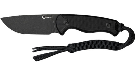 CIVIVI KNIFE TIMBERBARK 3.2" - FIXED BLACK/BLACK G10 STNWASH