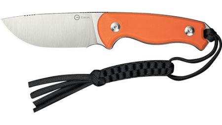 CIVIVI KNIFE TIMBERBARK 3.2" - FIXED ORANGE/SATIN G10 STNWASH